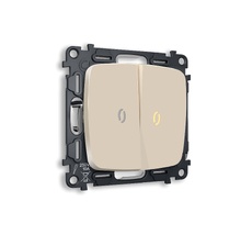 Выключатель двузхлавишный с подсветкой Ambrella Volt OMEGA QUANT MO324010_AMB