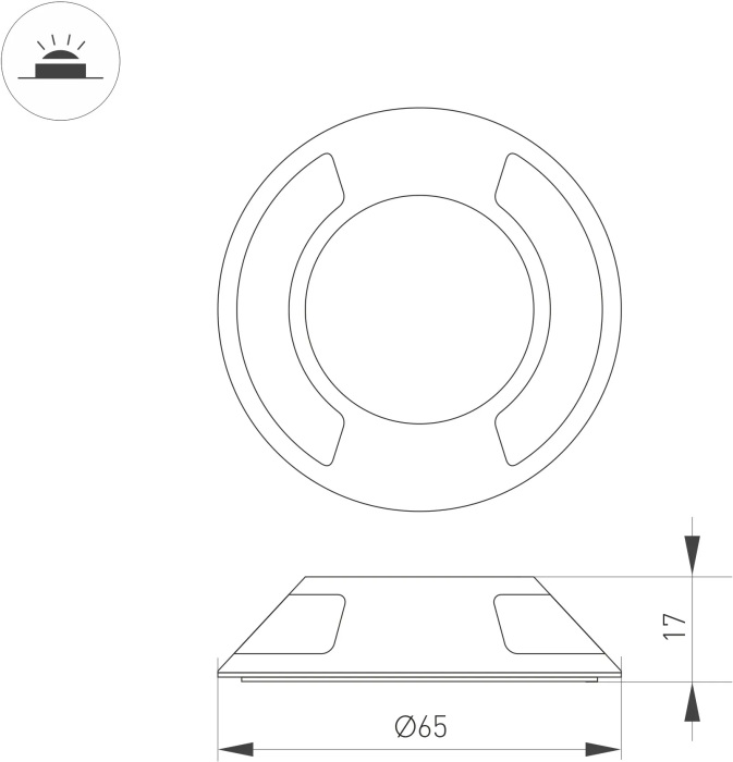Накладка ART-DECK-CAP-LID2-R65 (SL, STEEL) ( Arlight 045350_ARL