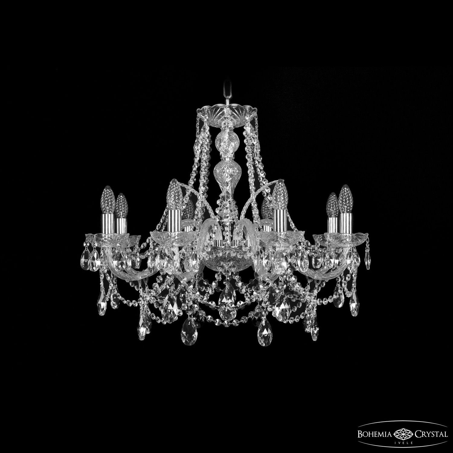 Хрустальная люстра Bohemia Ivele Crystal 1411/8/240 Ni_BI