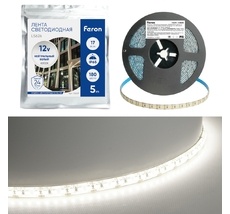 Светодиодная LED лента 180SMD(2835)/m 17W/m 12V 4000К IP65 Feron 51639_FR