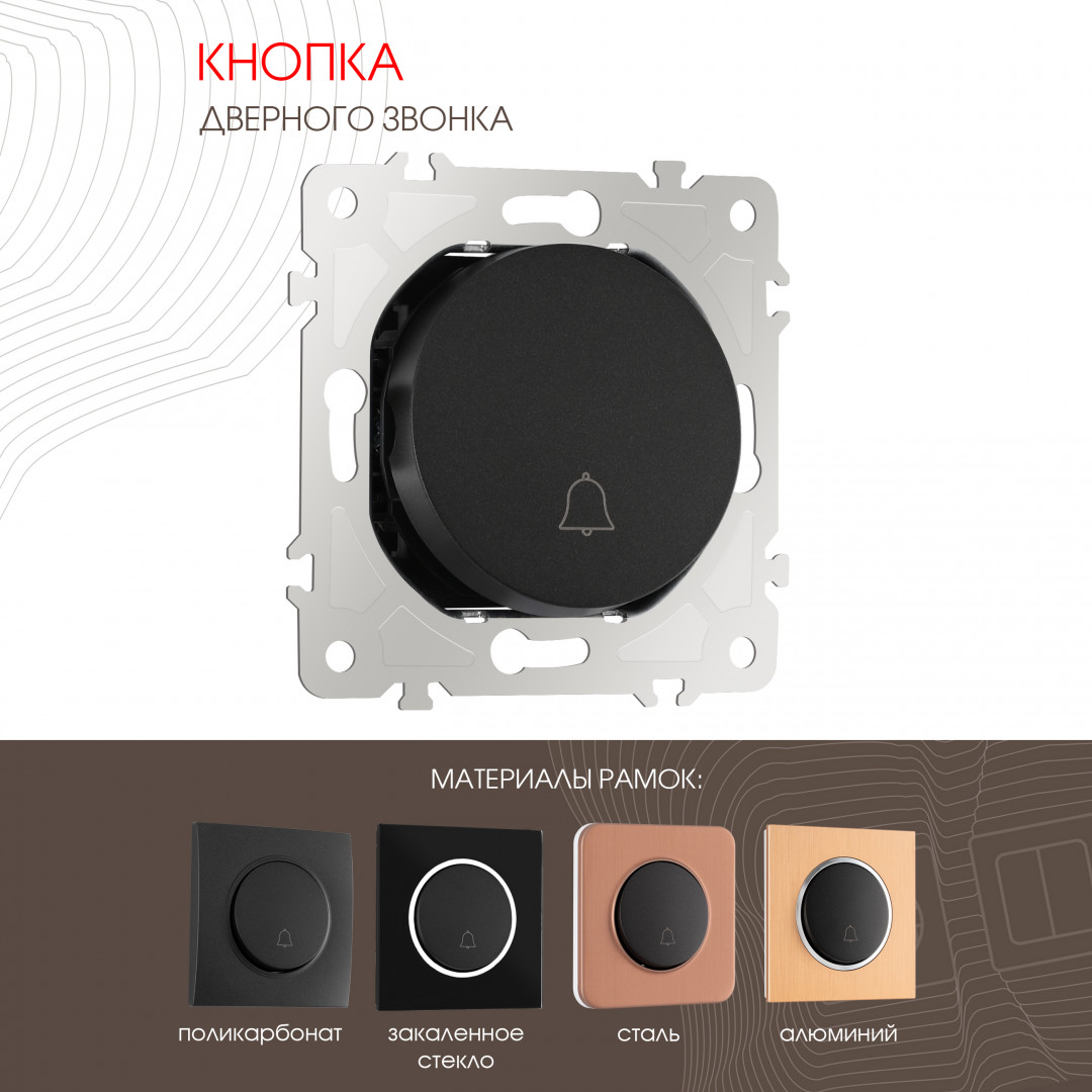 Кнопка дверного звонка 10A 250V Arte Milano 202.36-1.black