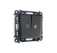 Выключатель двузхлавишный с подсветкой 5600K Ambrella Volt ALFA мягкое касание QUANT MA904015_AMB