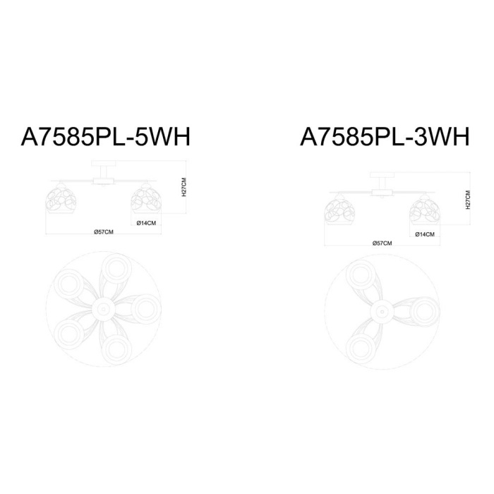 Потолочная люстра ArteLamp SANSA A7585PL-5WH
