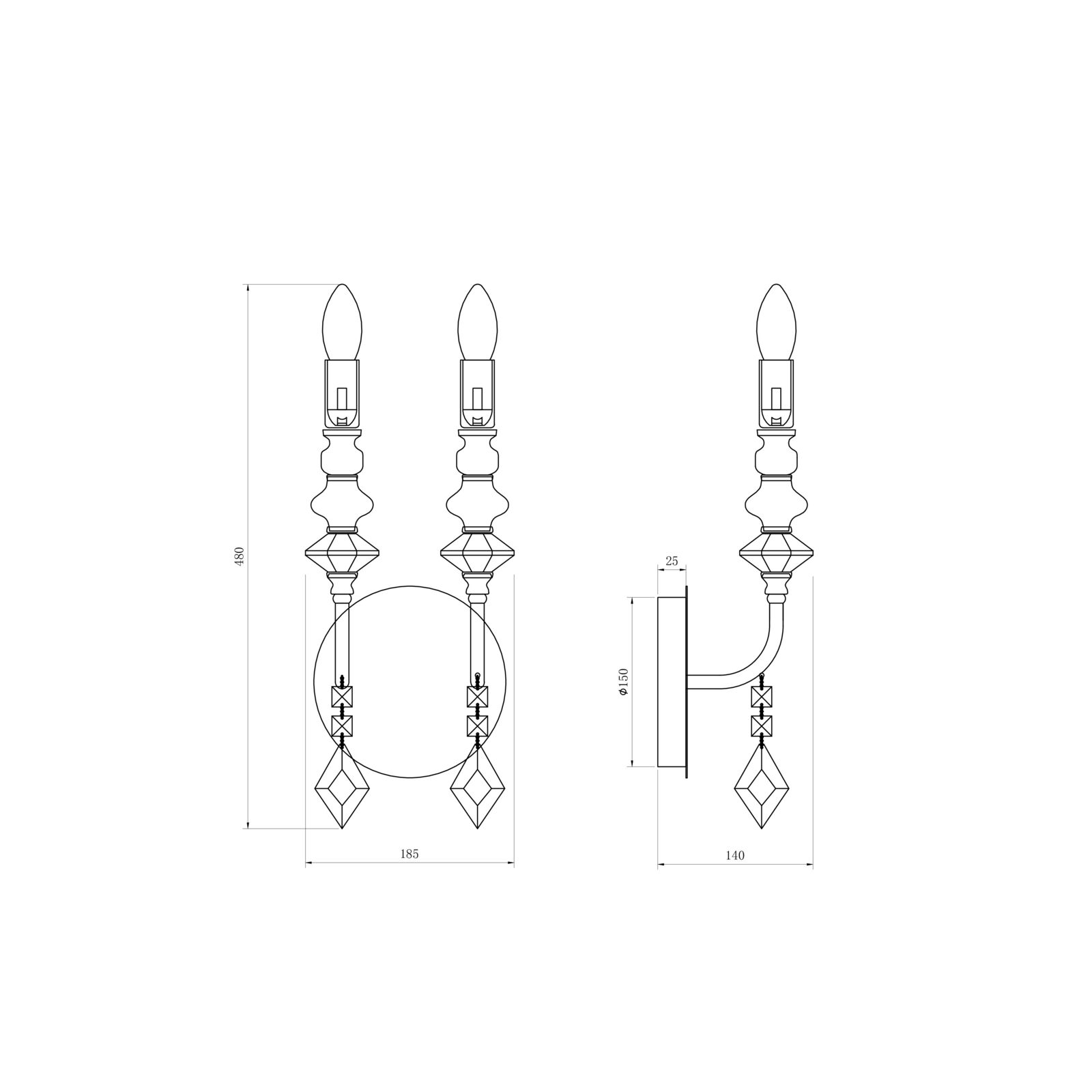 Бра Lucia Tucci MAYA MAYA W4450.2 chrome