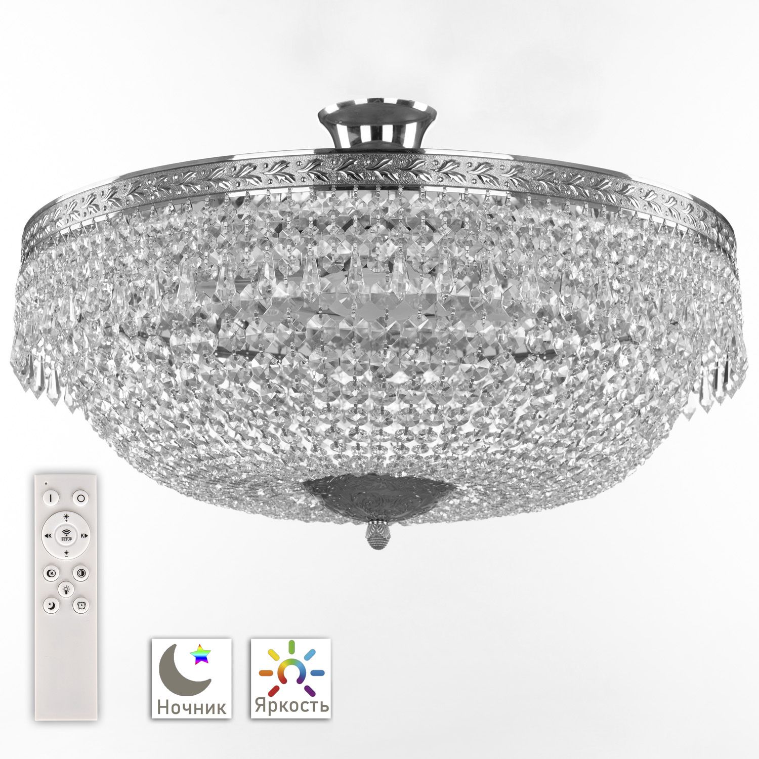 Хрустальная люстра Bohemia Ivele Crystal 19011/55IV/LED-DIM Ni_BI