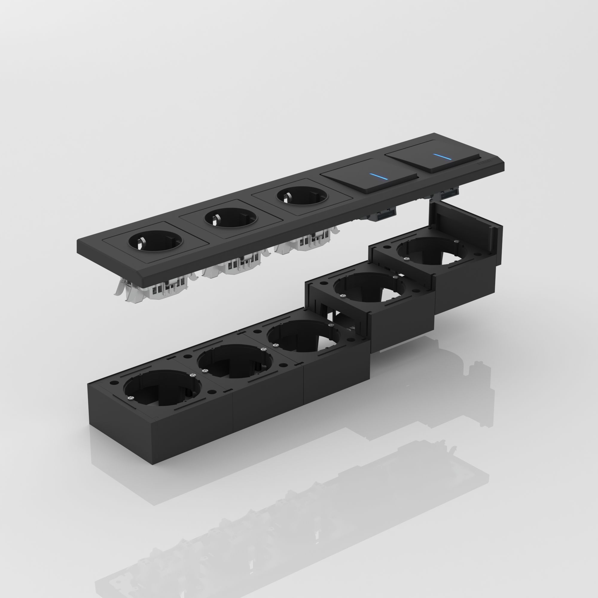 Коробка для накладного монтажа (черный) Werkel a053528_WR