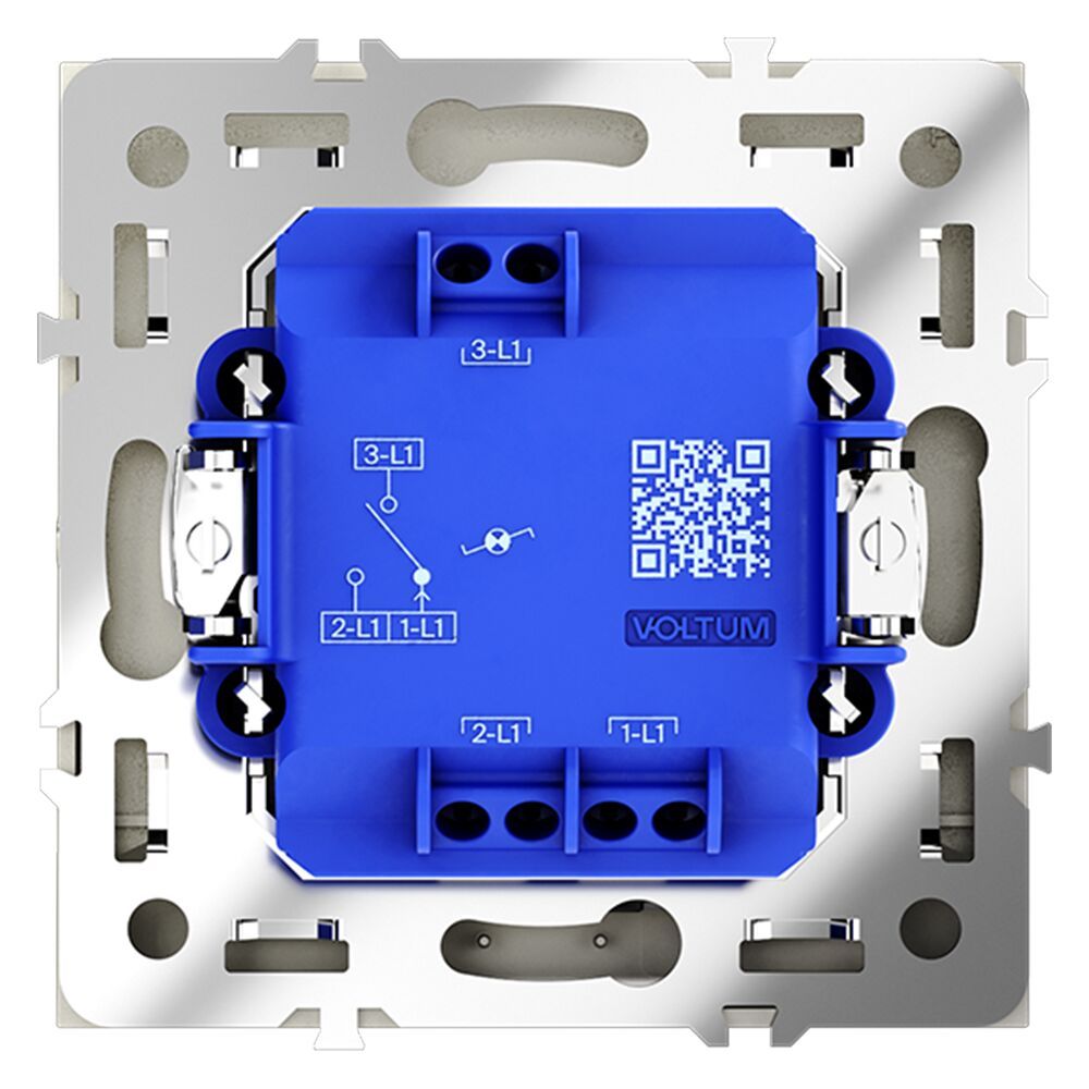 Проходной переключатель встраиваемый VOLTUM S70 одноклавишный с подсветкой 10А VLS010405