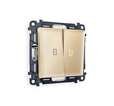 Выключатель двухклавишный проходной с подсветкой Ambrella Volt ALFA QUANT MA604030_AMB