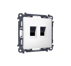 Комплект механизма компьютерной двойной розетки RJ-45 с автоматической защитной шторкой ALFA QUANT (AP1321, VM189) Ambrella Volt MA132110_AMB