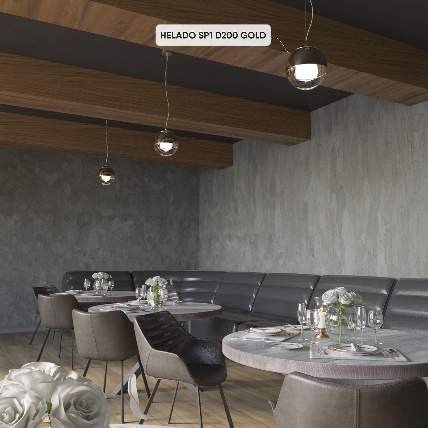 Подвесной светильник Crystallux HELADO HELADO SP1 D200 GOLD_CR