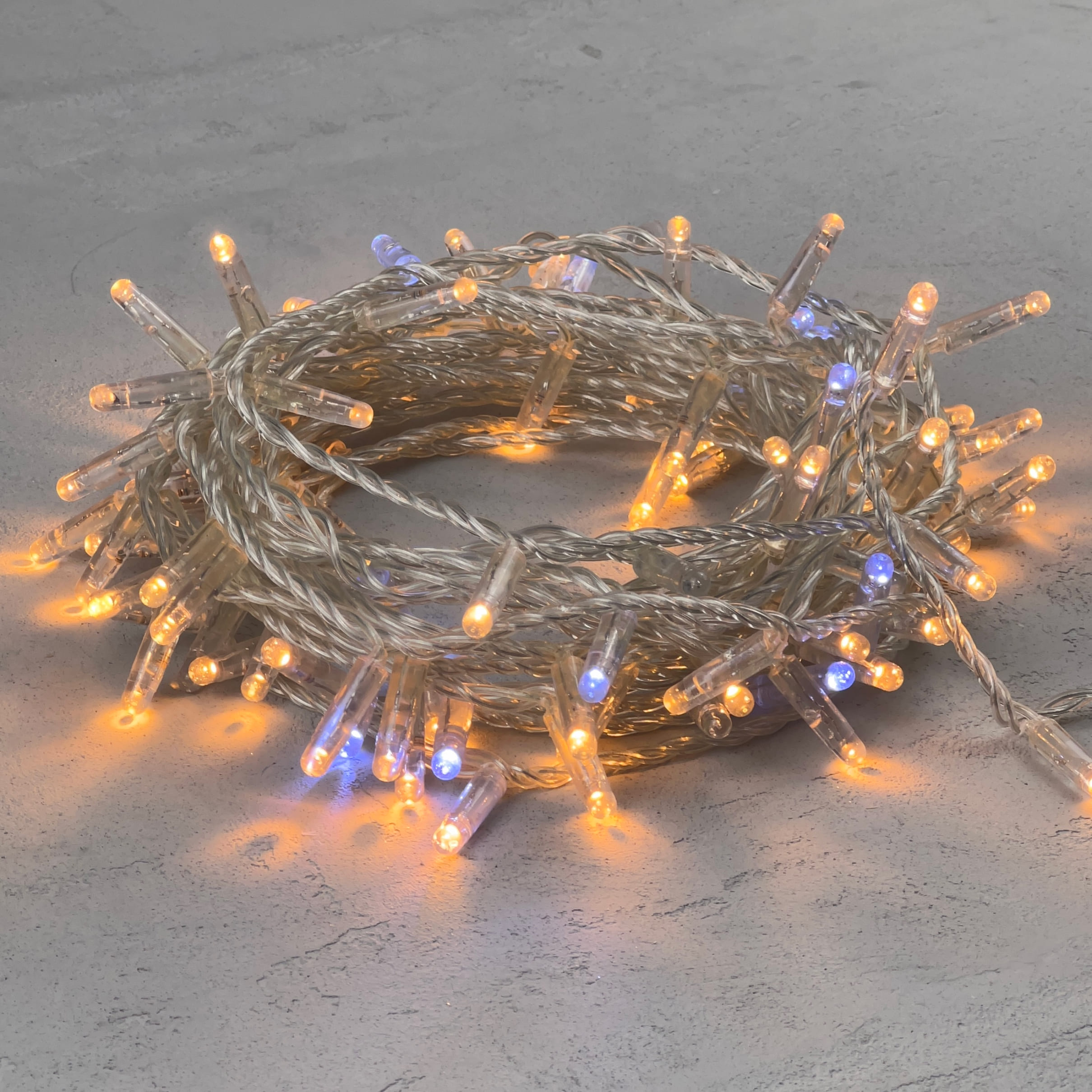 Гирлянда Нить с Колпачком 10м Экстра Тепло-Белая с Мерцанием Белого Диода 220В, 100 LED, Провод Проз LTC PST100BLWCAP-10-2EWW PST100BLWCAP-10-2EWW