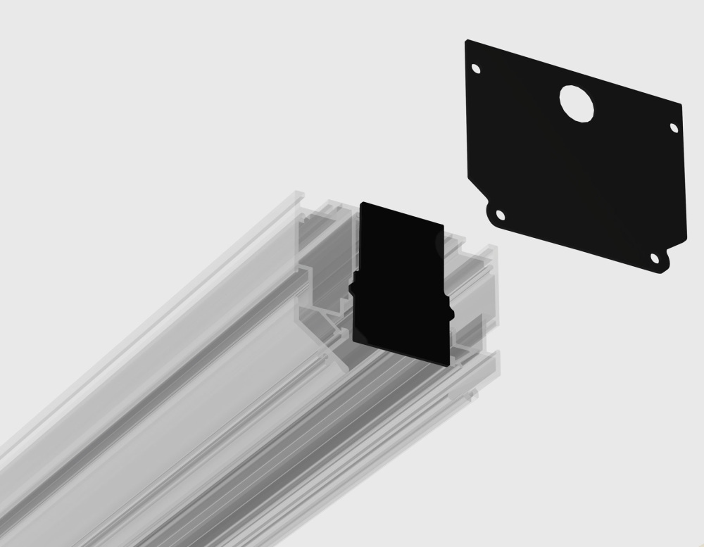 Комплект заглушек для шинопровода в натяжной потолок системы крепления гарпун Magnetic SMART 220V 25mm 2шт Ambrella Light GL1066_AMB