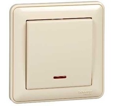 Выключатель встраиваемый одноклавишный с подсветкой (слоновая кость) Systeme Electric VS110-153-28