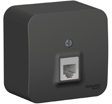 Телефонная розетка накладная RJ-11 (антрацит) Systeme Electric BLNIA011006