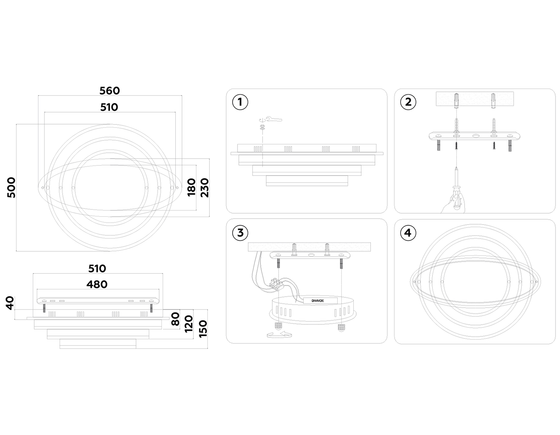 Потолочная люстра Ambrella Light FA ACRYLICA Disk FA8522_AMB