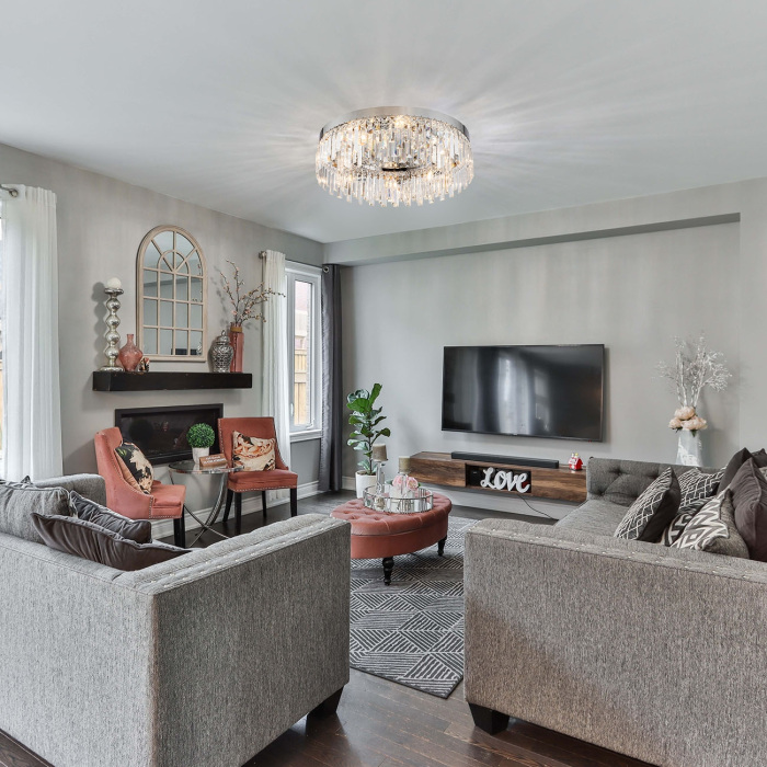 Хрустальный потолочный светильник круглый Indigo V000404