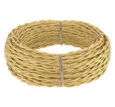 Ретро кабель витой 2х2,5 золотой песок 20 м ( Werkel a050810_WR