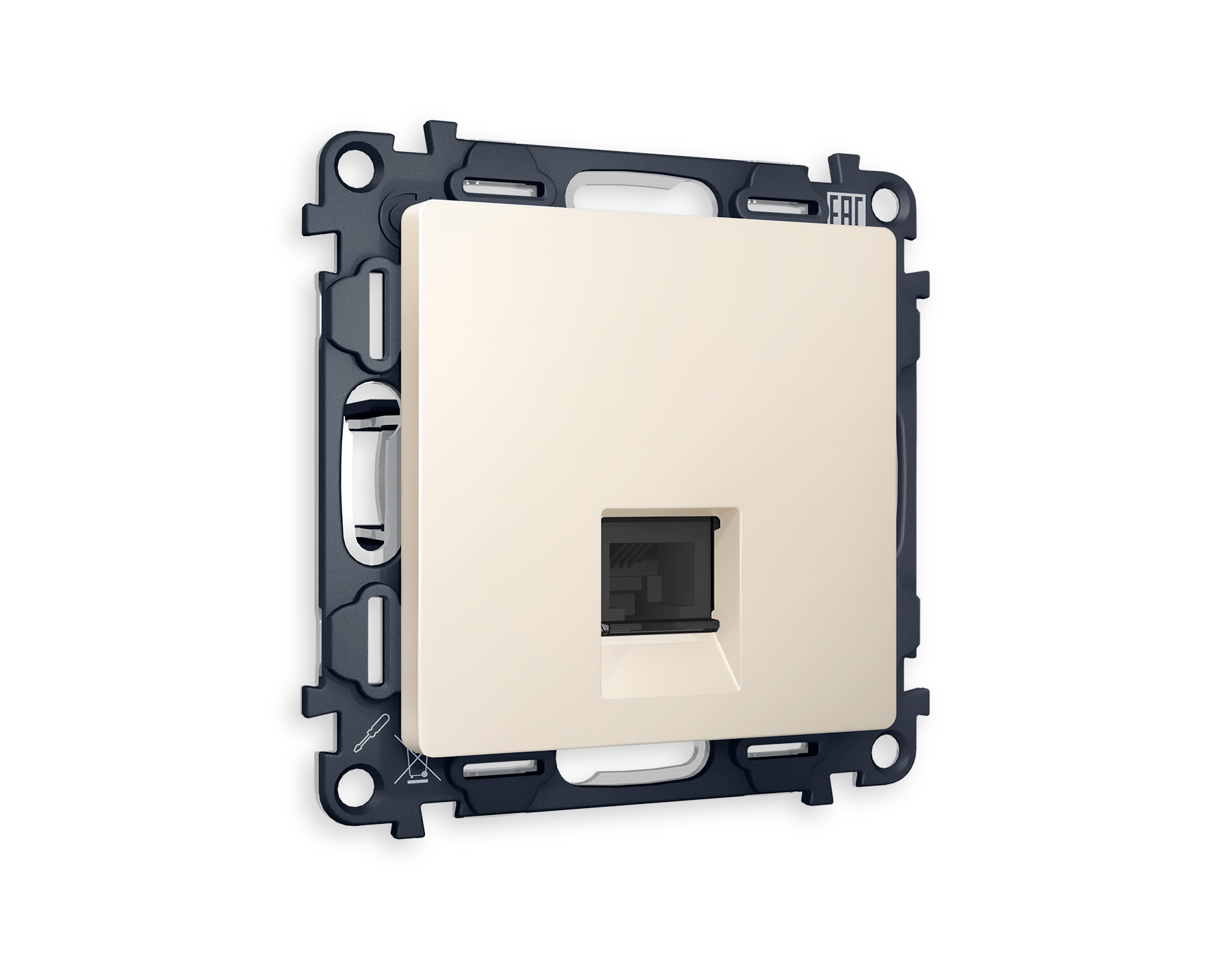 Розетка компьютерная Ambrella Volt ALFA RJ-45(8P8C) CAT6 с защитной шторкой QUANT MA332010_AMB