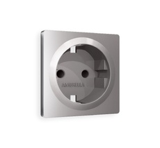 Лицевая панель для электрической розетки с заземлением и шторками QUANT Ambrella Volt ALFA AP5070_AMB