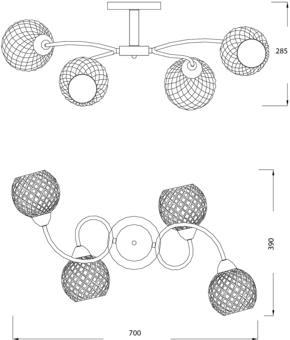 Люстра потолочная на штанге E27*40W Escada 1174/4P_ESC