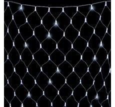 Светодиодная Сеть с Колпачком 2 x 2 м Белая с Мерцанием Белого Диода 220В, 256 LED, Провод Прозрачный ПВХ, IP65 NTL256BLWCAP-10-2W