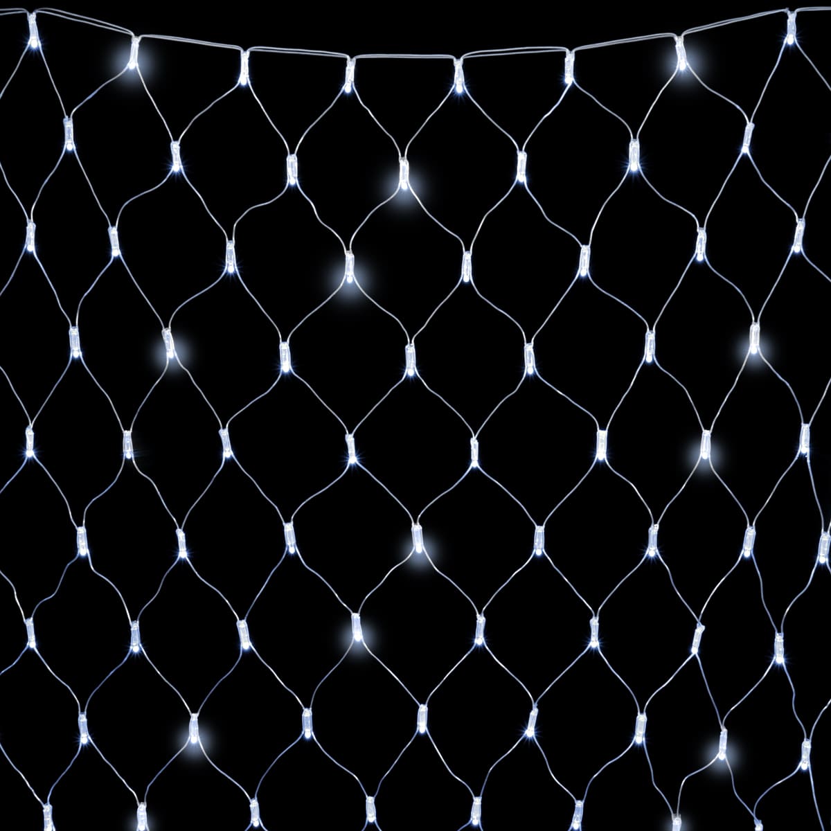 Светодиодная Сеть с Колпачком 2 x 2 м Белая с Мерцанием Белого Диода 220В, 256 LED, Провод Прозрачный ПВХ, IP65 NTL256BLWCAP-10-2W
