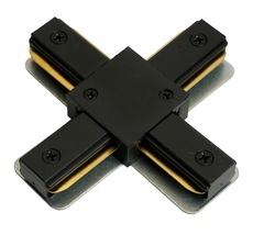 Коннектор Х-образный однофазный для шинопровода черный Feron 51894_FR