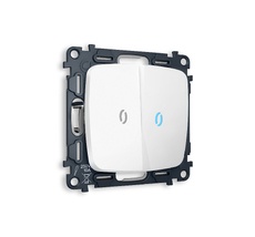 Выключатель двухклавишный проходной с подсветкой Ambrella Volt OMEGA QUANT MO124040_AMB