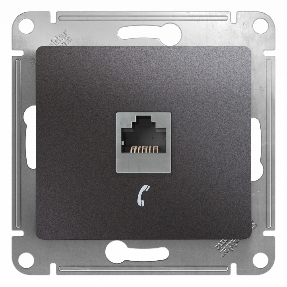 Телефонная розетка встраиваемая RJ-11 (графит) Systeme Electric GSL001381T