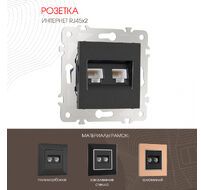 Розетка интернет RJ45 х 2 Arte Milano 203.45-2.black