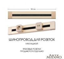 Шинопровод накладной Arte Milano track-sockets 382305TO/50 Gold