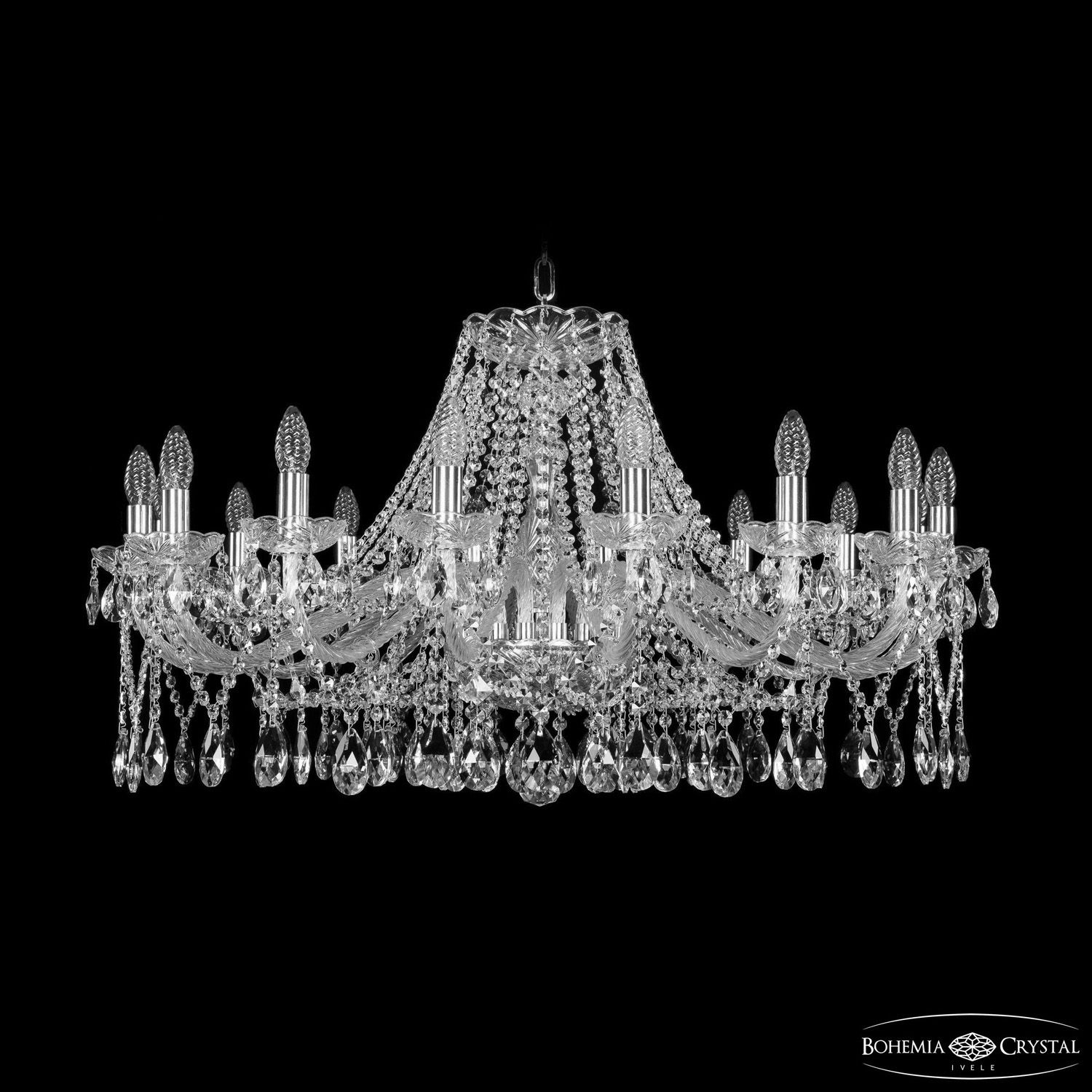 Хрустальная люстра Bohemia Ivele Crystal 1413/16/360 Ni_BI