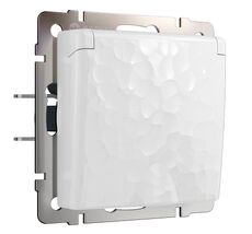 Розетка влагозащ. с зазем. с защит. крышкой и шторками (белый) Hummer a052021_WR