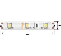 Лента со скотчем 3М светодиодная стандарт 2835, 60 LED/м, 4,8 Вт/м, 12В, IP65, Цвет: Теплый белый 00-00009458_SW