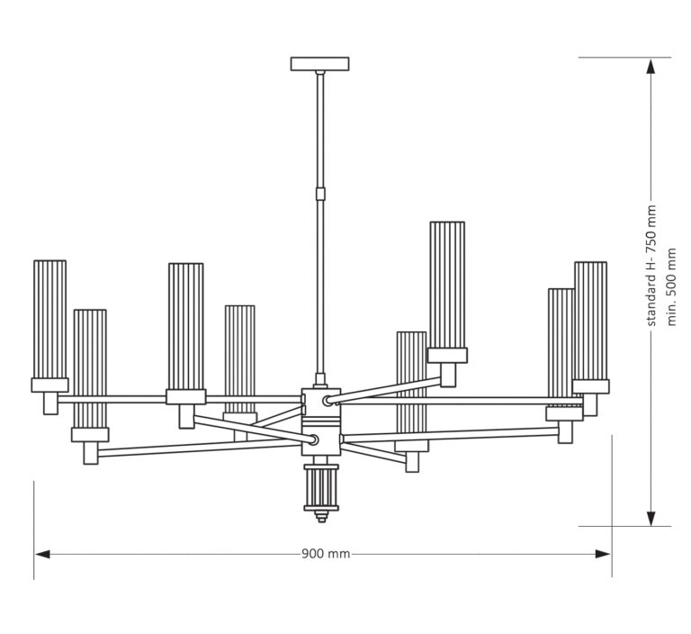 Подвесная люстра на штанге KUTEK MOOD Seti SET-ZW-8(CZ)