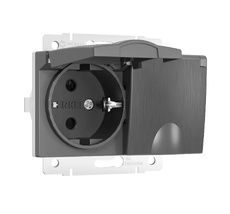 Розетка двойная влагозащ. с зазем. с защит. крышками и шторками Werkel a057291_WR