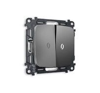 Выключатель двузхлавишный с подсветкой 5600K Ambrella Volt OMEGA QUANT MO654015_AMB