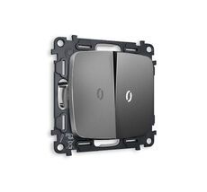 Выключатель двухклавишный проходной с подсветкой 5600K Ambrella Volt OMEGA QUANT MO654035_AMB