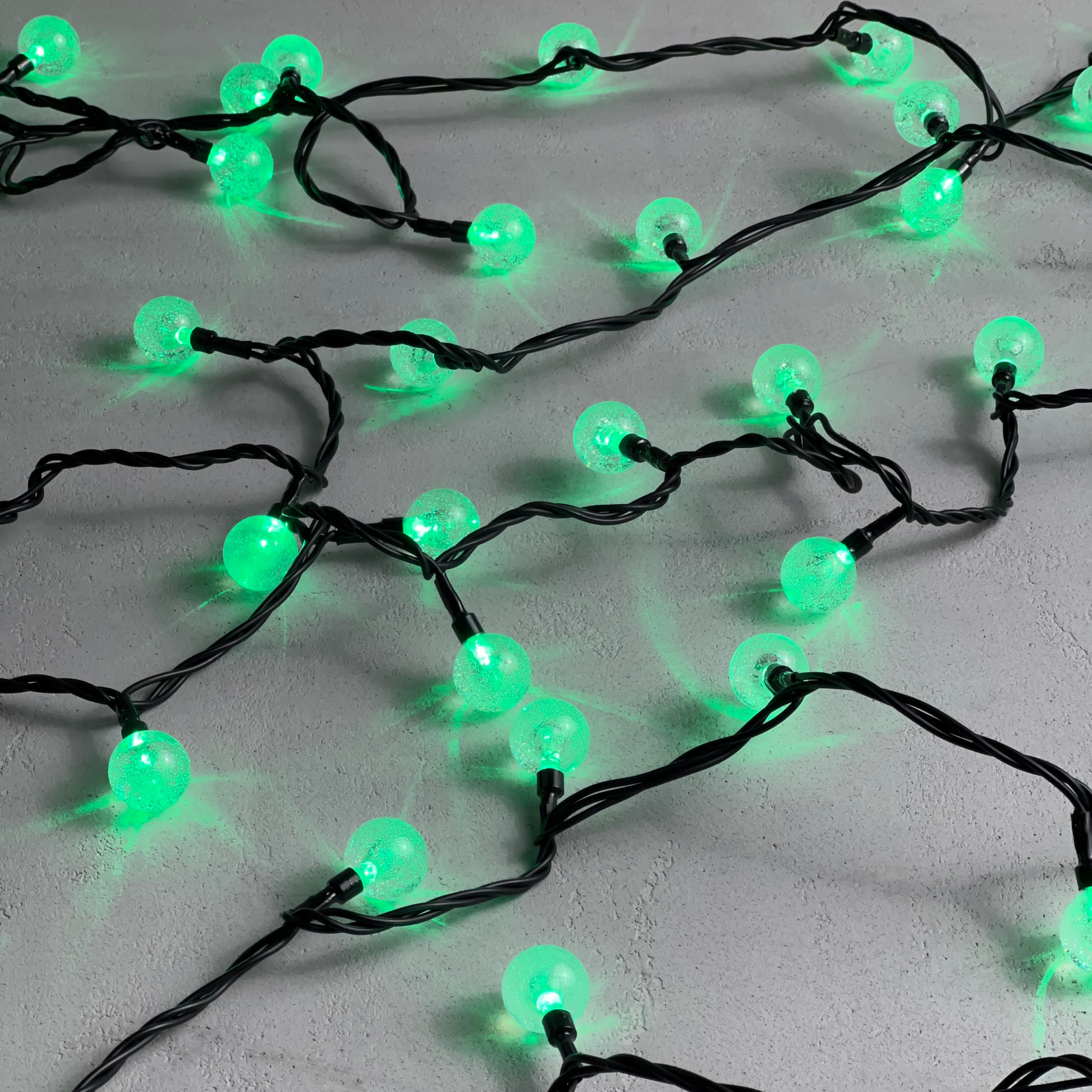 Гирлянда Шарики 10м Зеленая 9В, Диаметр Шарика 23мм, 100 LED, Провод Черный ПВХ, IP54 PCS-100B-G