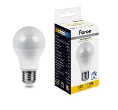 Лампа светодиодная A60 шар диммируемая 12W 230V E27 2700К Feron 51052_FR