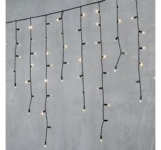 Гирлянда Бахрома с Колпачком 3,2 x 0,9 м Тепло-Белая с Мерцанием Белого Диода 220В, 180 LED, Провод Черный ПВХ, IP65 PIL180BLWCAP-11-2WW