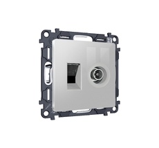 Комплект механизма розетки компьютерной + TV оконечной RJ-45 с автоматической защитной шторкой ALFA QUANT (AP4125, VM195) Ambrella Volt MA412510_AMB