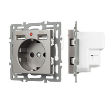 Розетка одинарная с USB Arlight SCT-MUAA-PL 043735_ARL