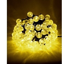 Гирлянда Шарики 10м Желтая 9В, Диаметр Шарика 23мм, 100 LED, Провод Черный ПВХ, IP54 PCS-100B-Y