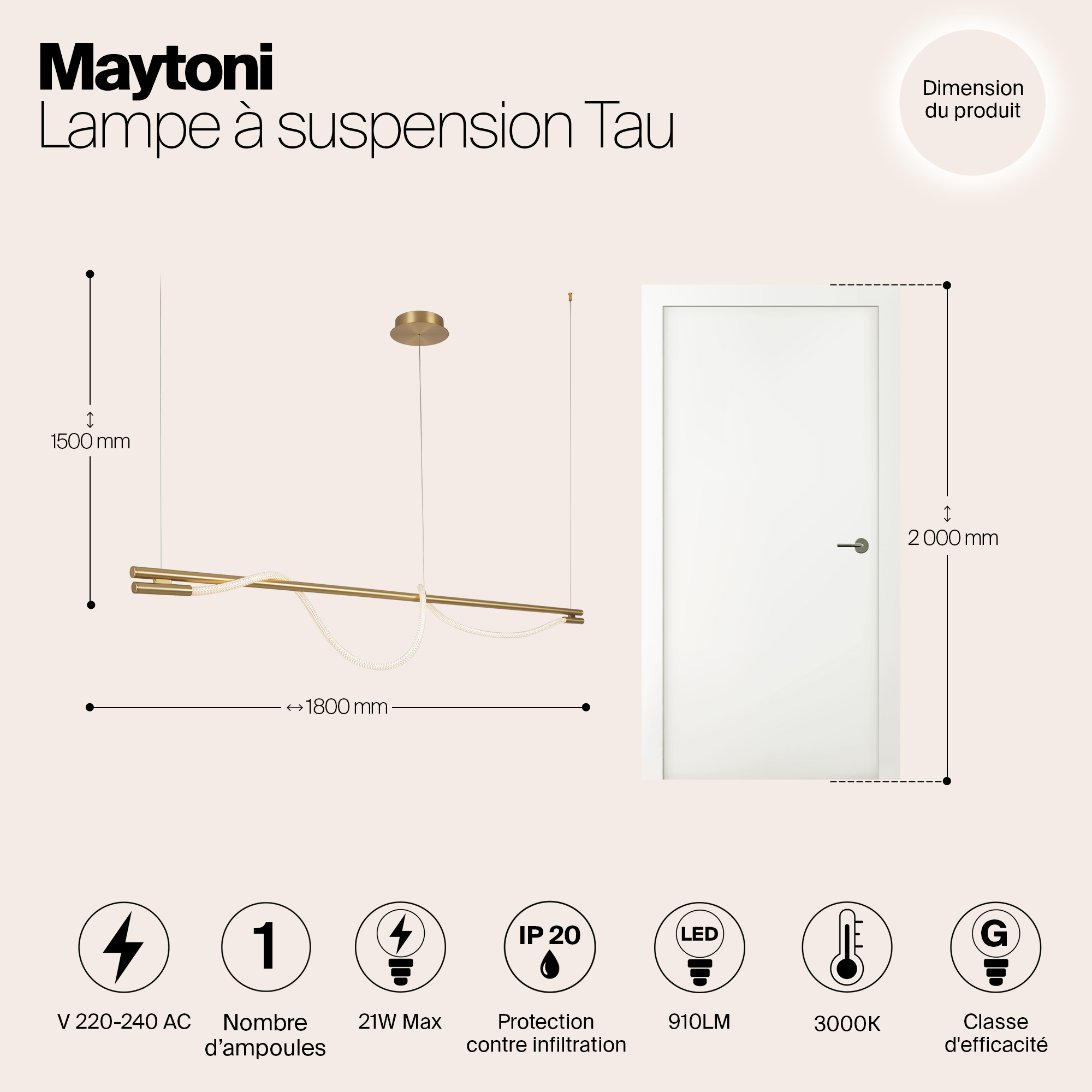 Подвесной светильник Maytoni Modern Tau MOD166PL-L20G3K_MY
