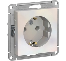 Розетка встраиваемая с заземлением (жемчужный) Systeme Electric ATN000443