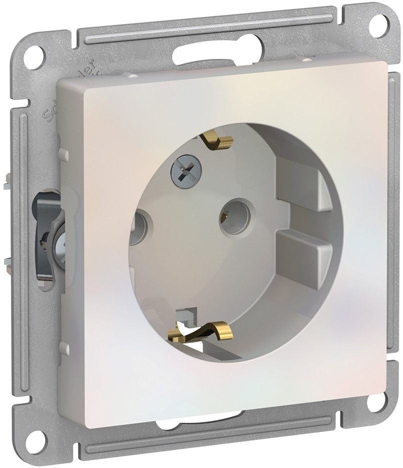 Розетка встраиваемая с заземлением (жемчужный) Systeme Electric ATN000443