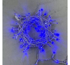 Гирлянда Нить с Колпачком 10м Синяя 24В, 100 LED, Провод Прозрачный ПВХ, IP65 PST100CAP-10-1B