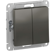 Выключатель встраиваемый двухклавишный (сталь) Systeme Electric ATN000965