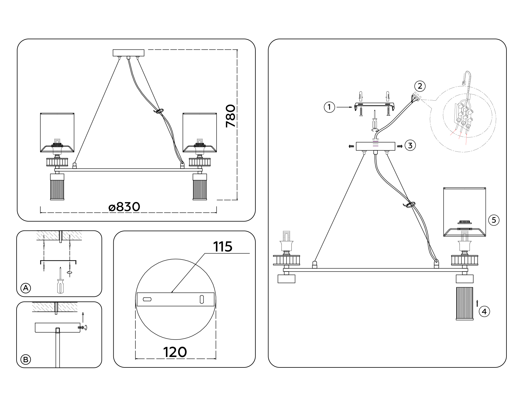 Подвесная люстра Ambrella Light HIGH LIGHT Classic LH71293_AMB